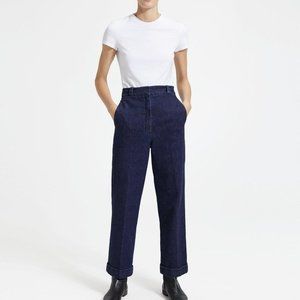Theory Structured Denim Straight Cuff Pant